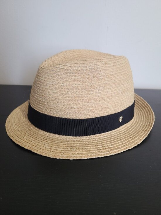 Helen Kaminski Avara Natural Fedora Hat Raffia One size Adjustable